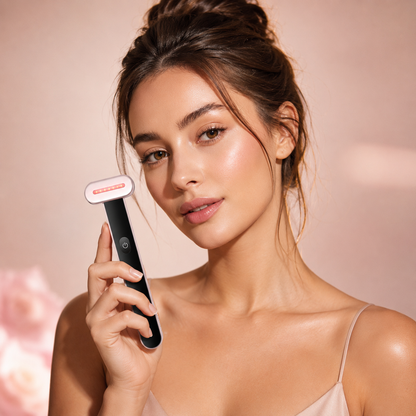 Red Light Therapy Wand For Face And Neck, 3-in-1 LED Facial Wand Red Light Therapy Device With Heating Therapy|